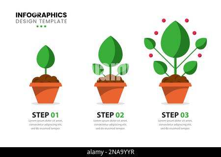 Infografik-Vorlage mit 3 Werken. Kann für Workflow-Layout, Diagramm, Banner, webdesign verwendet werden. Vektordarstellung Stock Vektor