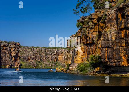 Zodiac Kreuzfahrt, King George Falls, King George River, Koolama Bay, Kimberly Region, Nordwestaustralien Kimberley Region, Kimberley Stockfoto