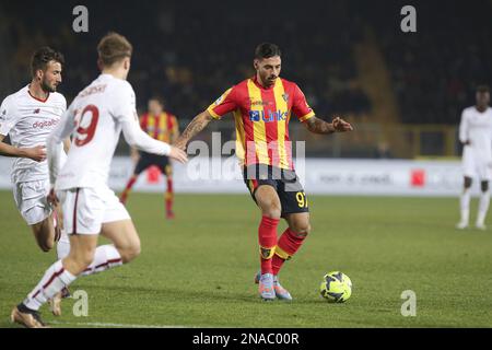 Lecce, Italien. 11. Februar 2023. Pezzella (Lecce) in Aktion beim Spiel US Lecce vs AS Roma, italienische Fußballserie A in Lecce, Italien, Februar 11 2023 Kredit: Independent Photo Agency/Alamy Live News Stockfoto