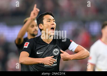 Makoto HASEBE (F) Gesture, Soccer 1. Bundesliga, 20. Spieltag, FC Köln (K) - Eintracht Frankfurt (F) 3: 0, am 12. Februar 2023 in Köln/Deutschland. #DFL-Vorschriften verbieten die Verwendung von Fotografien als Bildsequenzen und/oder quasi-Video # Stockfoto