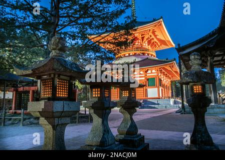 Nacht am Mount Koya, einer großen Tempelsiedlung in der Präfektur Wakayama, Japan südlich von Osaka. Der Berg Kōya ist vor allem als die Welt HE bekannt Stockfoto