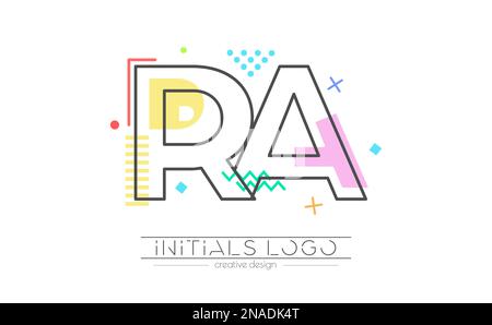 Buchstaben R und A. Zusammenführung zweier Buchstaben. Initialen Logo oder Abkürzung. Vektordarstellung für kreatives Design und kreative Ideen. Flacher Stil. Stock Vektor
