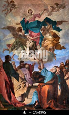 Assunzione di Maria - olio su tela - pittore bresciano del XVII secolo - Orzinuovi (Bs) chiesa di S. Maria del Carnerio Stockfoto