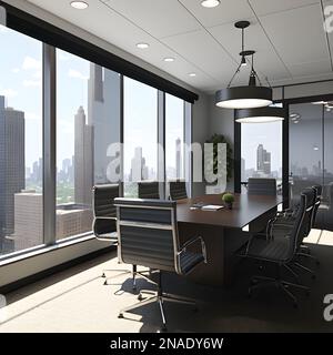 Stühle und Blick ins Büro Stockfoto
