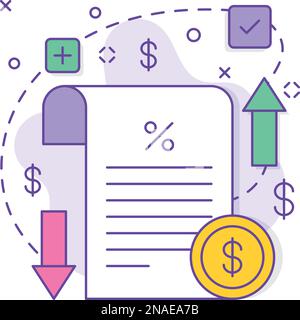 Vektordesign der Gewinn- und Verlustrechnung, Unternehmensgesellschaft Joint Partnership Sale and Marketing Management Konzept der Gewinn- und Verlustrechnung Stock Vektor
