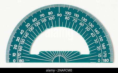 Ein grüner Winkelmesser. Stockfoto