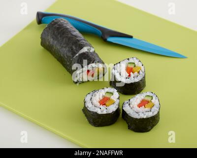 Schritte für Sushi, Schritt 8 Stockfoto