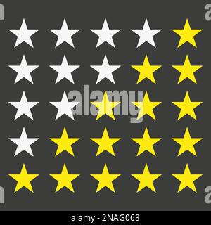 Einfache Sternebewertung. Mit Umrissen werden die Sterne im Hintergrund sichtbar Stock Vektor