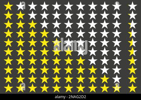 Einfache Sternebewertung. Mit Umrissen werden die Sterne im Hintergrund sichtbar Stock Vektor