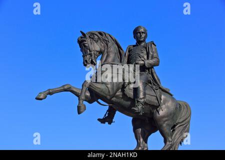 Reiterstatue von Napoleon I (1769-1821), Kaiser der Franzosen, in Rouen (seine-Maritime), Normandie, Frankreich Stockfoto