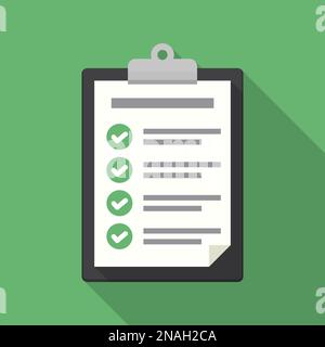 Zwischenablage mit Checklisten-Symbol. Flache Darstellung der Zwischenablage mit Checklisten-Symbol für das Web Stock Vektor