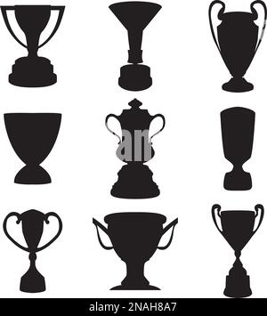 Pokale und Trophäen-Symbole auf weißem Hintergrund Stock Vektor