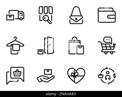 Einfache Vektorsymbole. Flache Abbildung auf einer Themenübergabe an die Tür Stock Vektor