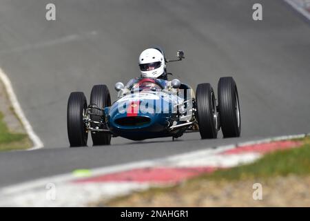 Martin Aubert, Lotus 20, für 20 Minuten Rennen bei der FJHRA/HSCC Historic Formula Junior Championship – Heckmotor, FJHRA, Formel Stockfoto