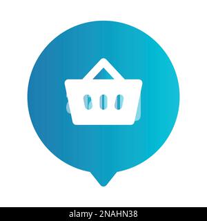 Einfacher Warenkorb mit Vektorsymbol Stock Vektor