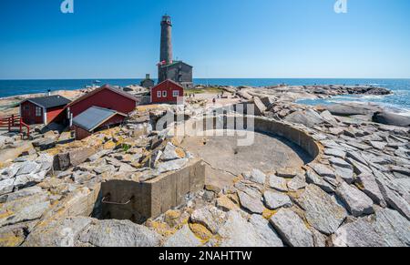 Am Leuchtturm von Bengtskär, Kemiönsaari, Finnland Stockfoto