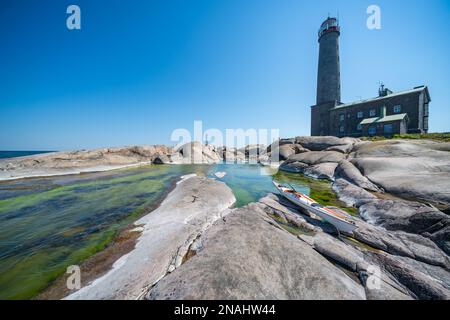 Am Leuchtturm von Bengtskär, Kemiönsaari, Finnland Stockfoto