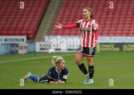 Sheffield, Großbritannien. 12. Februar 2023. Sheffield, England, Februar 12. 2023: Alethea Paul Gesten during Sheffield United / Charlton Athletic - Bramall Lane, Sheffield (Sean Chandler/SPP) Kredit: SPP Sport Press Photo. Alamy Live News Stockfoto