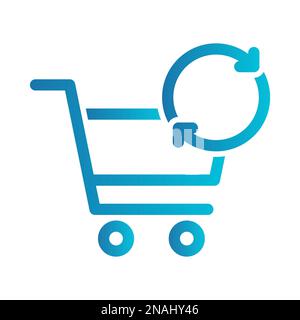 Einkaufswagen mit einfachem Vektorsymbol Stock Vektor