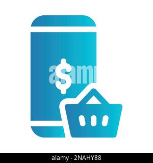 Einfaches Vektorsymbol Smartphone, Warenkorb Stock Vektor