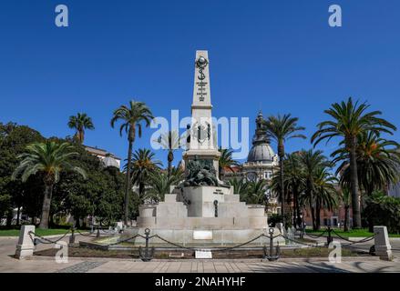 Denkmal für die Helden von Santiago de Cuba und Cavite, Cartagena, Region Murcia, Spanien Stockfoto