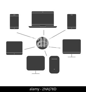 Objektgruppe zum Thema Ausrüstung und Kommunikation Stock Vektor