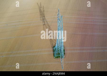Hochspannungspylon Oberleitung Lattice-Pylon Stockfoto