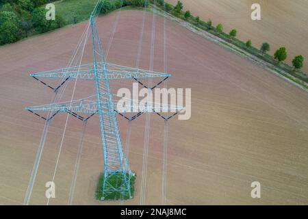 Hochspannungspylon Oberleitung Lattice-Pylon Stockfoto