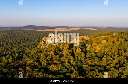 Burgruine Regenstein im Harz-Gebirge Blankenburg Stockfoto