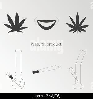 Objektsatz zum Thema Marihuana Stock Vektor