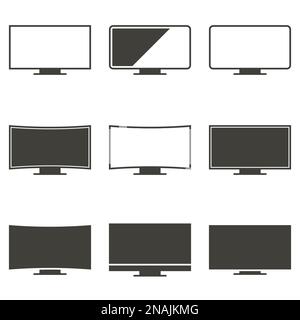 Objektgruppe zum Thema Fernsehen Stock Vektor