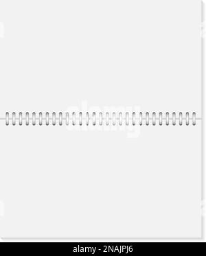 Realistisches, geöffnetes Notizbuch Leeres Copybook mit silberner Metallspirale. Vorlage für Organisator oder Tagebuch isoliert. Stock Vektor