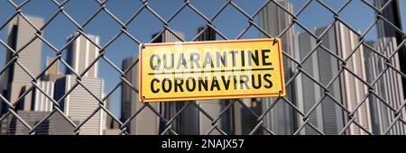 Quarantäne in der Stadt wegen Coronavirus Stockfoto