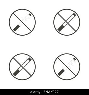 Eine Reihe von Objekten zum Thema Rauchen Stock Vektor