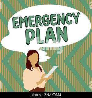 Schreiben mit Text Notfallplan. Internet-Konzept Verfahren für die Reaktion auf große Notfälle sind vorzubereiten Stockfoto