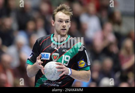 firo: 02/12/2023 Handball l, 1. Liga, 1. Bundesliga, Staffel 2022/2023, ASV Hamm-Westfalen - Fuchse Berlin Individual Action, Mathias Gidel, Berlin, Stockfoto