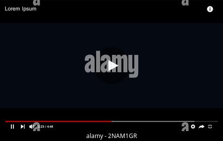 Moderne Design-Vorlage für Video-Player für Web- und mobile Apps. Stock Vektor