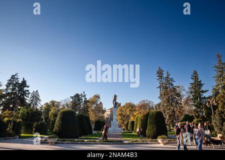 Bild des Denkmals der Dankbarkeit an Frankreich in Belgrad, Serbien. Das Denkmal der Dankbarkeit für Frankreich in Belgrads Veliki Kalemegdan Park war formell Stockfoto