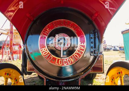 England, Dorset, die jährliche Great Dorset Steam Fair in Tarrant Hinton bei Blandford Forum, Details zur Burrell Road Locomotive Steam Engine Stockfoto