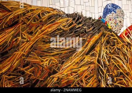 Nick Cave Alle, alle, alle gleich Alle Wandmosaike Kunstwerke in der U-Bahn-Station Times Square 42. Street in Manhattan NYC Stockfoto