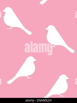 Vektornahtloses Muster der Vogelsilhouette Stock Vektor