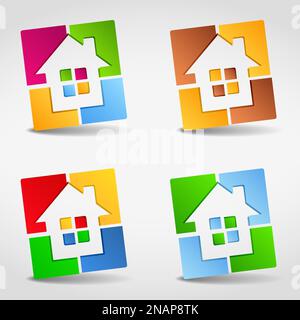 Abstrakte Haussymbole, Designelemente für Ihr Logo, Vektor-EPS10-Illustration Stock Vektor