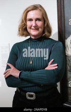 Francesca Thyssen-Bornemisza posiert bei der Präsentation der Lucian Freud-Ausstellung im Thyssen-Bornemisza-Museum in Madrid. Stockfoto