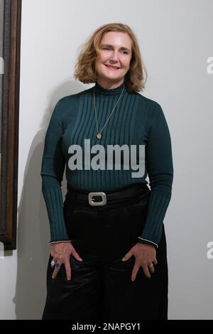 Francesca Thyssen-Bornemisza posiert bei der Präsentation der Lucian Freud-Ausstellung im Thyssen-Bornemisza-Museum in Madrid. (Foto: Atilano Garcia / SOPA Images / Sipa USA) Stockfoto