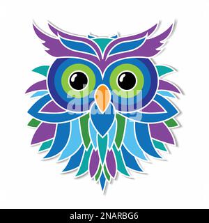 Eulen-Aufkleber Stock Vektor