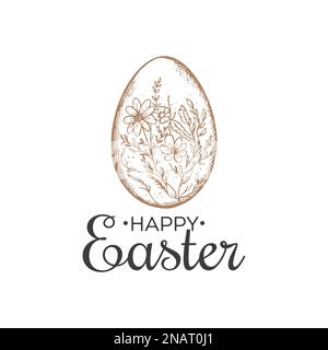 Osterei-Vektorzeichnung von Hand Stock Vektor