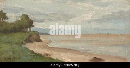 Jean-Baptiste-Camille Corot Beach nahe Etretat c. 1872 Stockfoto