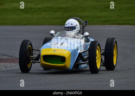 Peter Edbrooke, Lotus 18, zwanzig Minuten Rennzeit für die FJHRA/HSCC Historic Formula Junior Championship - vordere und hintere Lok Klasse C, FJH Stockfoto