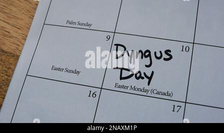 Der dyngus Day ist ein Feiertag, der auf den Montag fällt, direkt nach Ostersonntag. Es ist ein polnischer Feiertag, der in Osteuropa und in den USA gefeiert wird Stockfoto