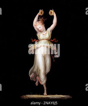 Antonio Canova. Malerei mit dem Titel "Dancer with Cymbals" vom italienischen neoklassischen Bildhauer und Maler Antonio Canova (1757-1822), Temperer, c. 1796-99 Stockfoto